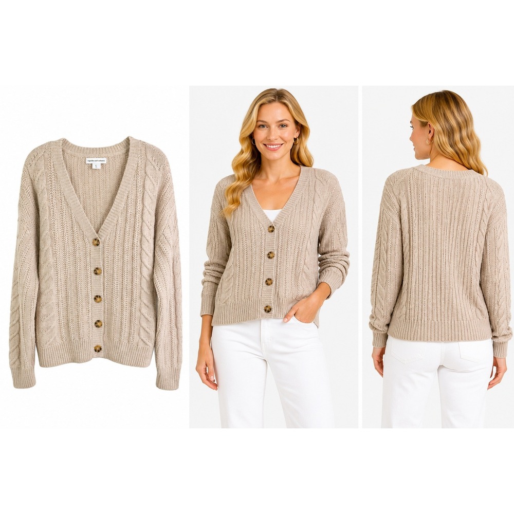 Cupcakes and Cashmere Cardigan L Coastal Grandmother Chunky Grandpa Soft Girl